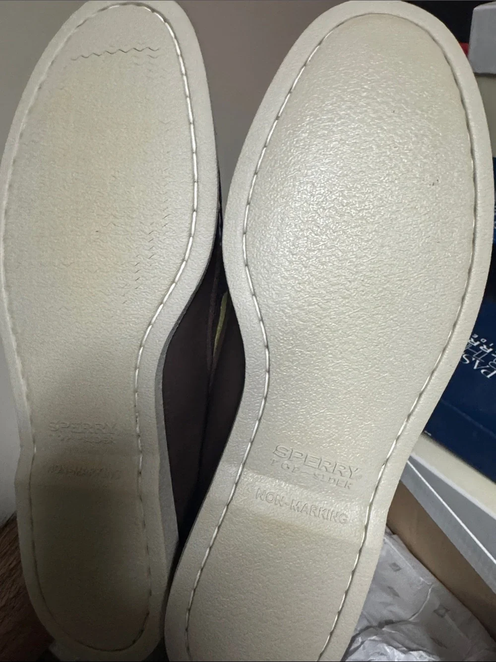 Brown Leather Boat Shoes with Yellow Laces - Unbranded